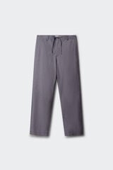 Springfield Cal&ccedil;as chino em linho &agrave;s riscas straight fit azul
