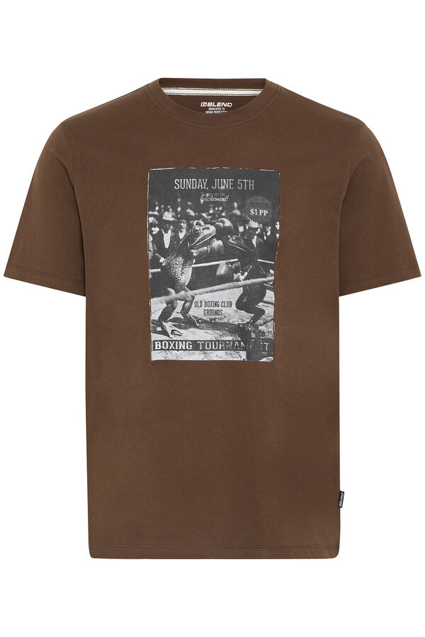 Blend Camiseta manga corta gr&aacute;fica tostado