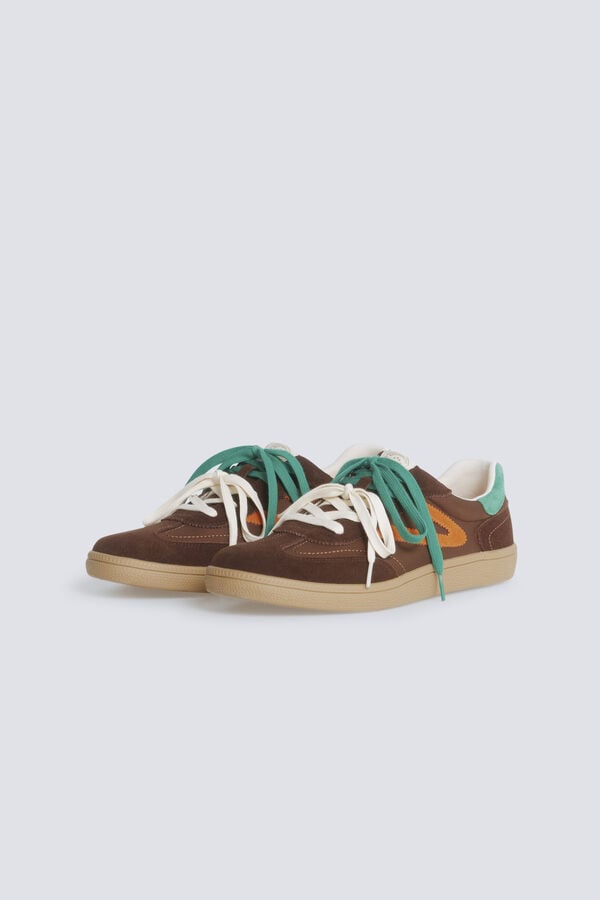 Springfield Leather retro sneaker nude