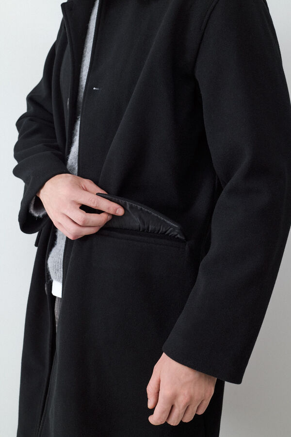 Balmohk Long wool coat black