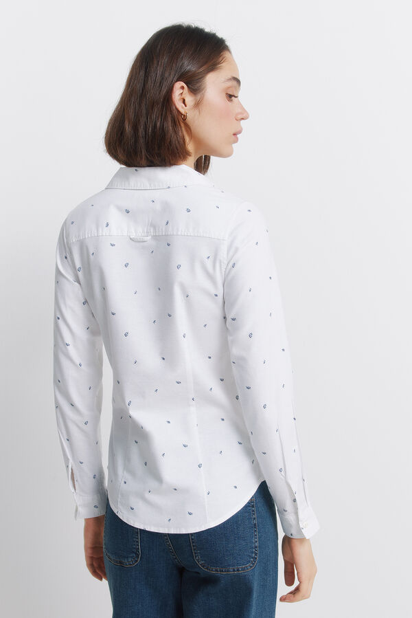 Springfield Oksfordska pamučna ko&scaron;ulja sa V-izrezom Plava