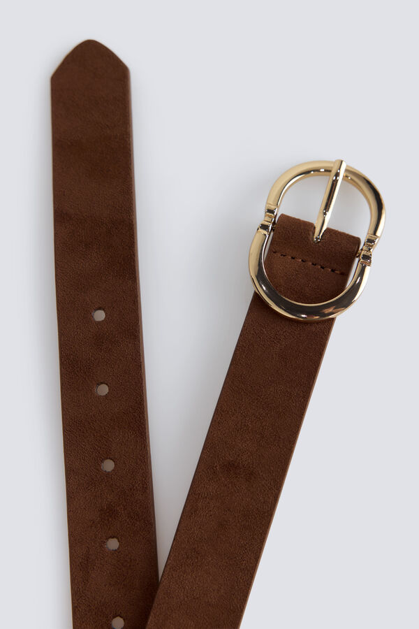 Springfield Basic oval buckle belt nude