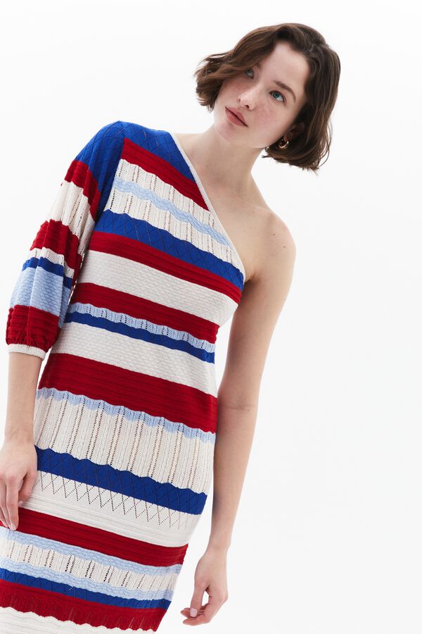 Oxxo Vestido midi asim&eacute;trico rojo