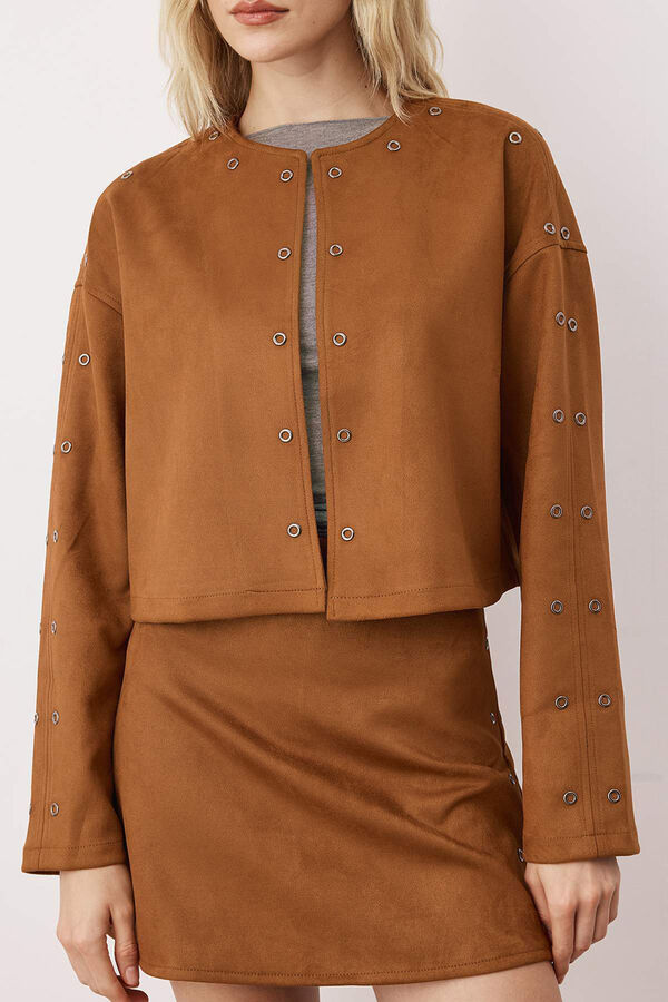 Trendyol Chaqueta de efecto ante beige