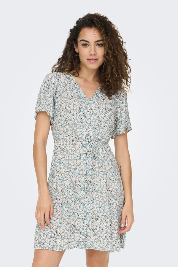 Only Short sleeve short dress blue