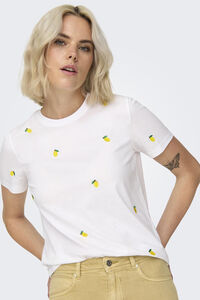 Only Camiseta de manga corta detalle bordados