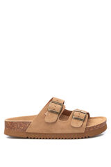 XTI Sandalia serraje hebillas tostado