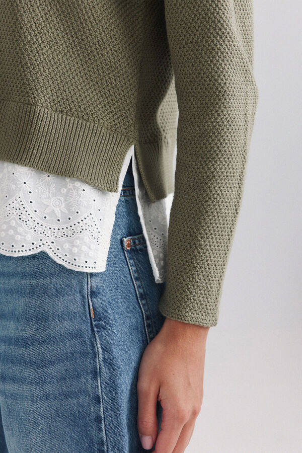 Springfield Lace knit jumper beige