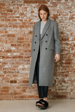 Springfield Long double-breasted coat grey