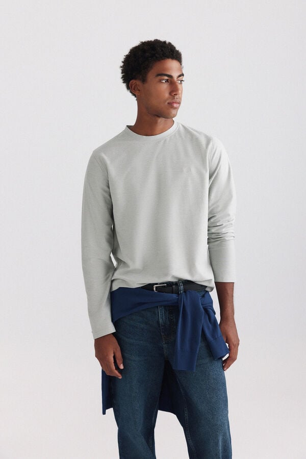 Springfield Piqu&eacute; oxford long sleeve T-shirt green