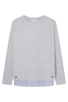Springfield Side Buttons Two-Material T-shirt gray