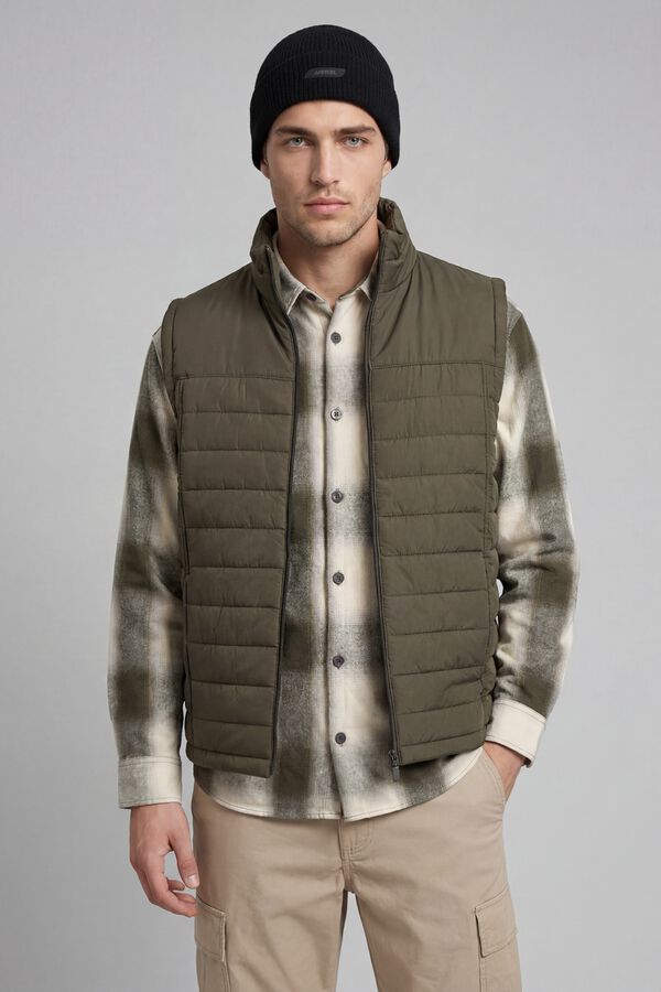 JJ REBEL Chaleco puffer cuello alto verde