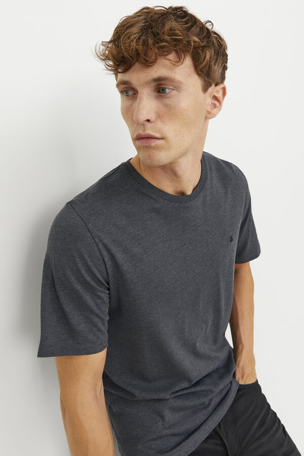Jack & Jones Camiseta de algod&atilde;o com corte regular cinzento