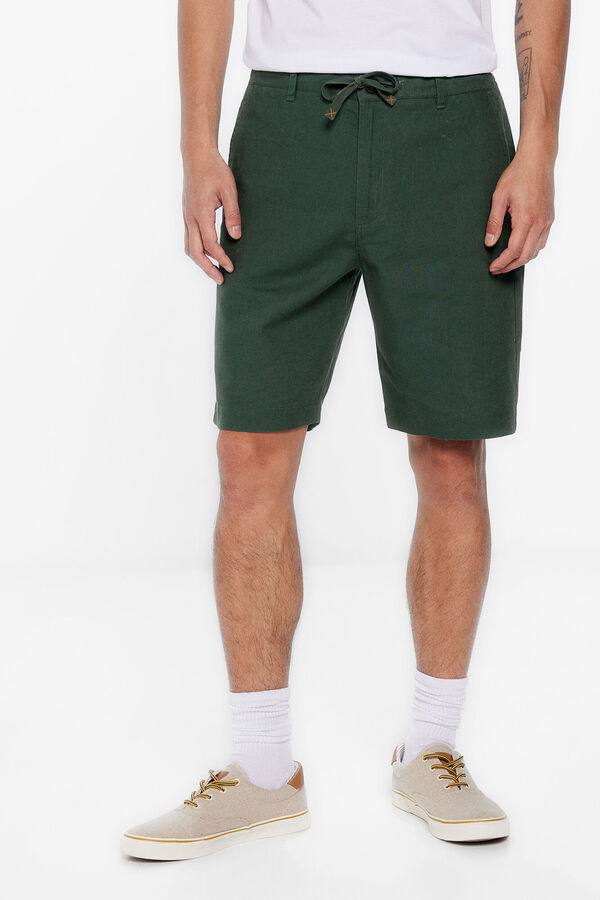 Springfield Linen Bermuda shorts green