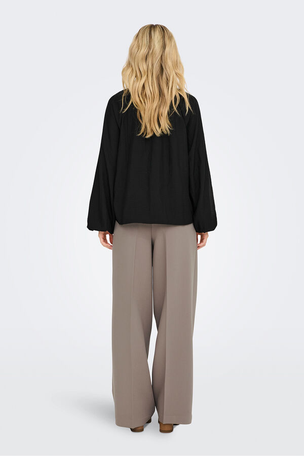 JDY Camisa manga larga bordada negro