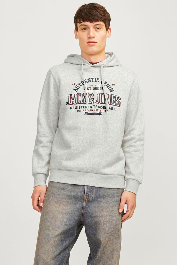 Jack & Jones Sweatshirt de capuz padr&atilde;o branco