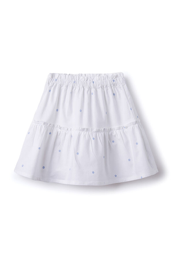 Springfield Girls' blue floral skirt white