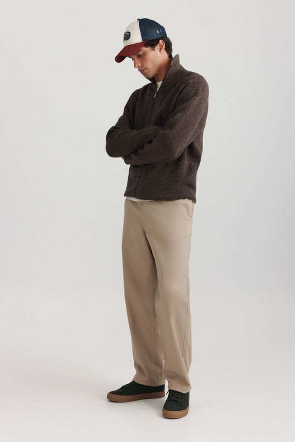 Springfield Zip fastening structure cardigan brown