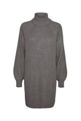 Noisy May high neck ribbed jersey-knit dress grey