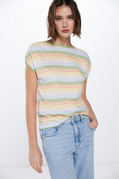 Springfield Printed T-shirt with gathered shoulders color