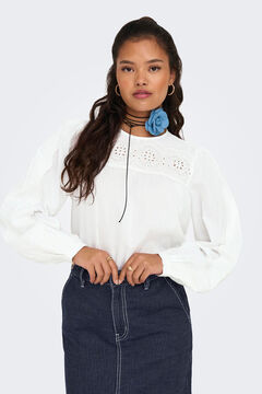 Springfield Long-sleeved lace blouse white