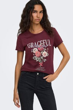 Only T-shirt de manga curta estampada