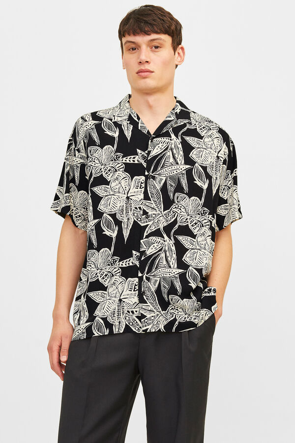 Jack & Jones Camisa mangas corta relaxed fit negro