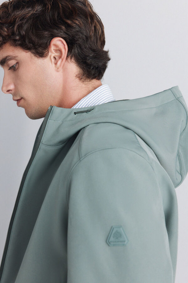 Springfield Hooded softshell jacket green