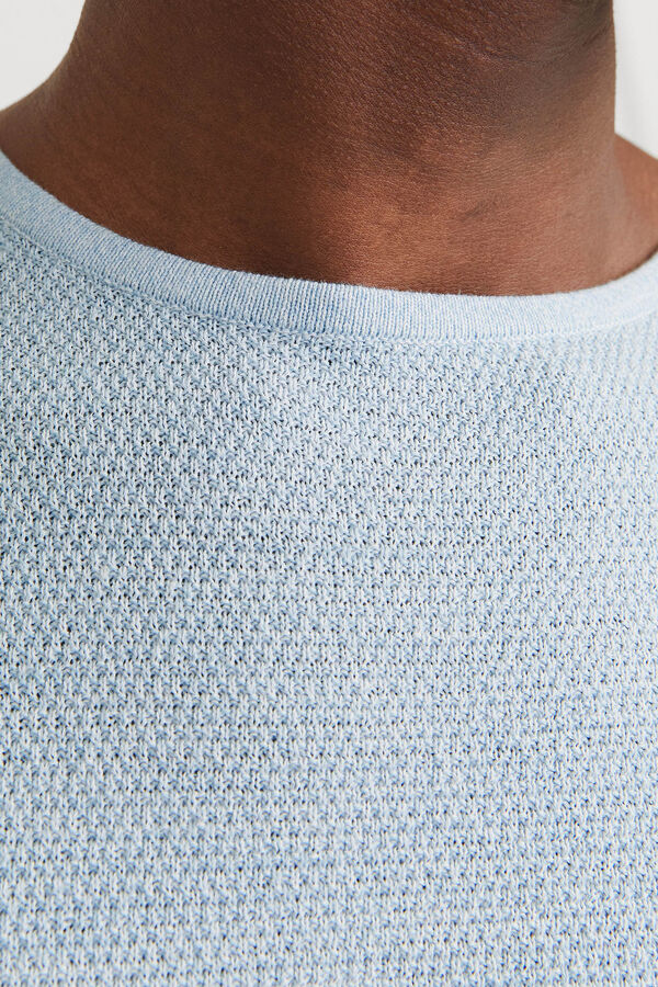 Jack & Jones Jersey-knit long sleeve loose jumper blue