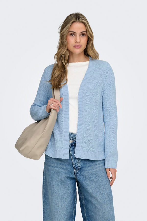 Only C&aacute;rdigan corto abierto azul