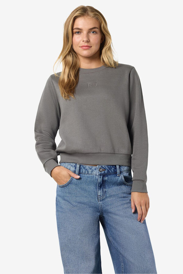 Noisy May sudadera bordado marca gris