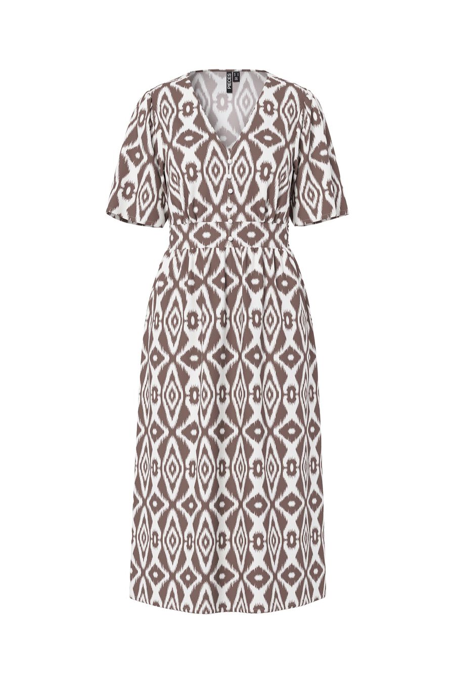 Vestido midi de manga corta estampado