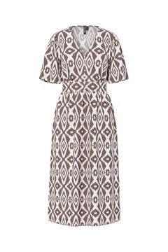 Pieces Bedrucktes kurz&auml;rmeliges midi-kleid