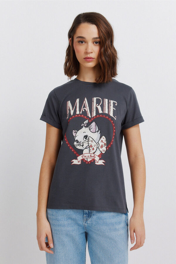 Springfield T-shirt de manga curta com desenho cinzento