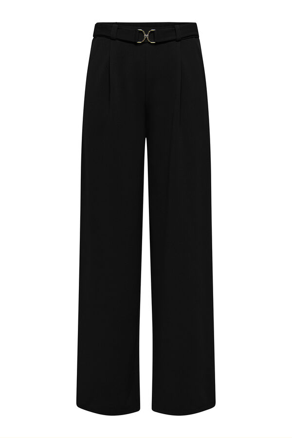 JDY Pantal&oacute;n recto pinzas negro