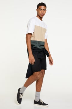Springfield 5 pocket slim distressed Bermuda shorts black