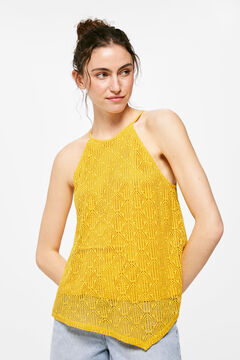 Springfield Camiseta Crochet Pico estampado amarillo