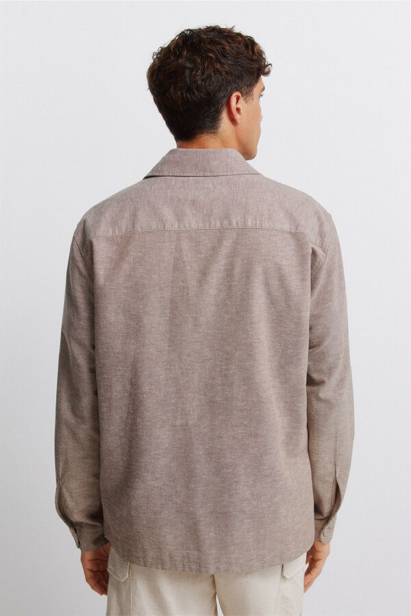 Springfield Natko&scaron;ulja od lana sa džepom Braon