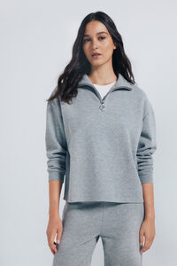 Springfield High neck sweatshirt with zip fastening