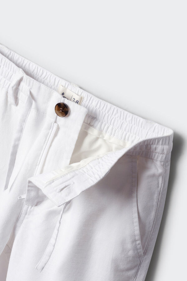 Springfield Kids Dečije lanene pantalone Bela