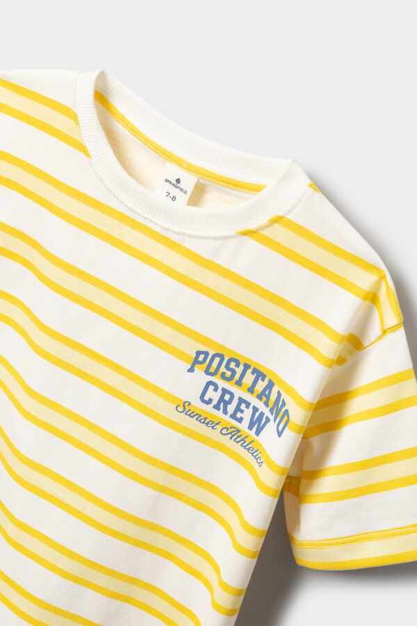 Springfield Kids T-shirt de manga curta com riscas verticais para menino estampado