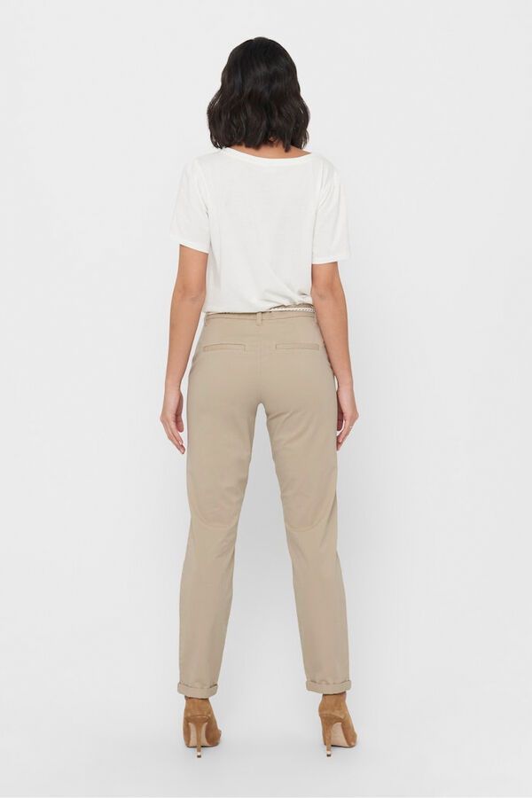 Only Pantal&oacute;n chino el&aacute;stico beige