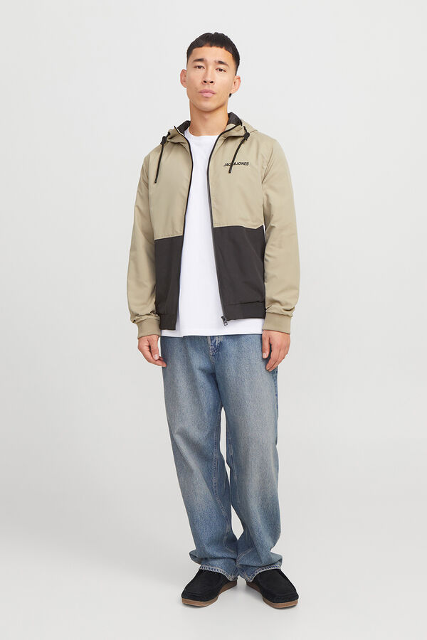 Jack & Jones bomber jacket with hood grey