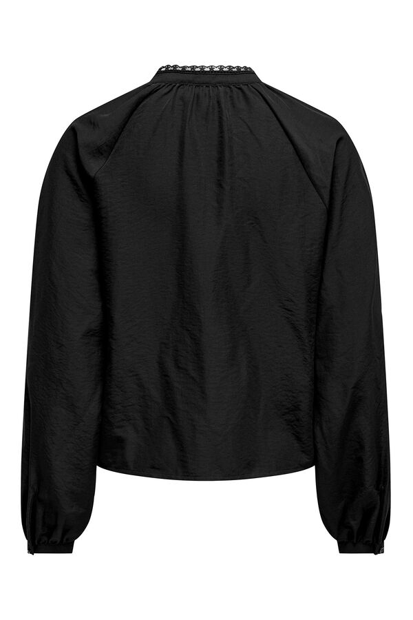 JDY Camisa manga larga bordada negro