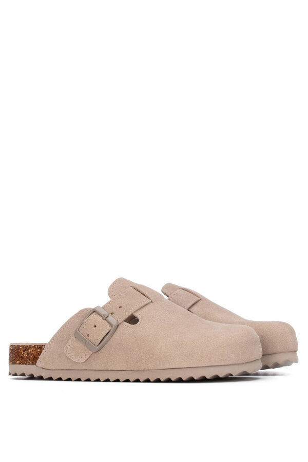XTI Kids Bio split leather clogs brown