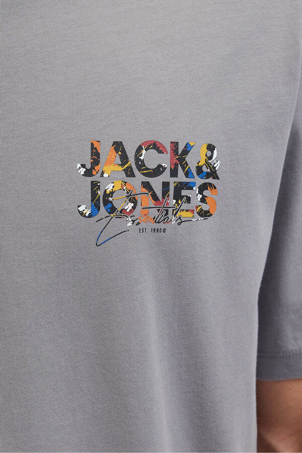 Jack & Jones Camiseta regular fit estampada gris