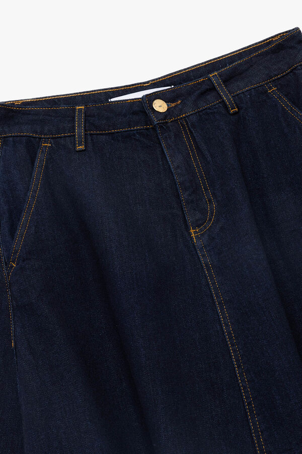 Koton Falda midi de corte est&aacute;ndar azul