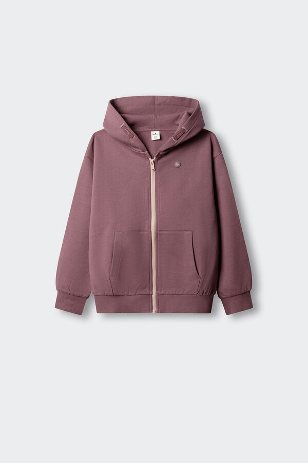 Springfield Kids Sweatshirt b&aacute;sica aberta menina rosa