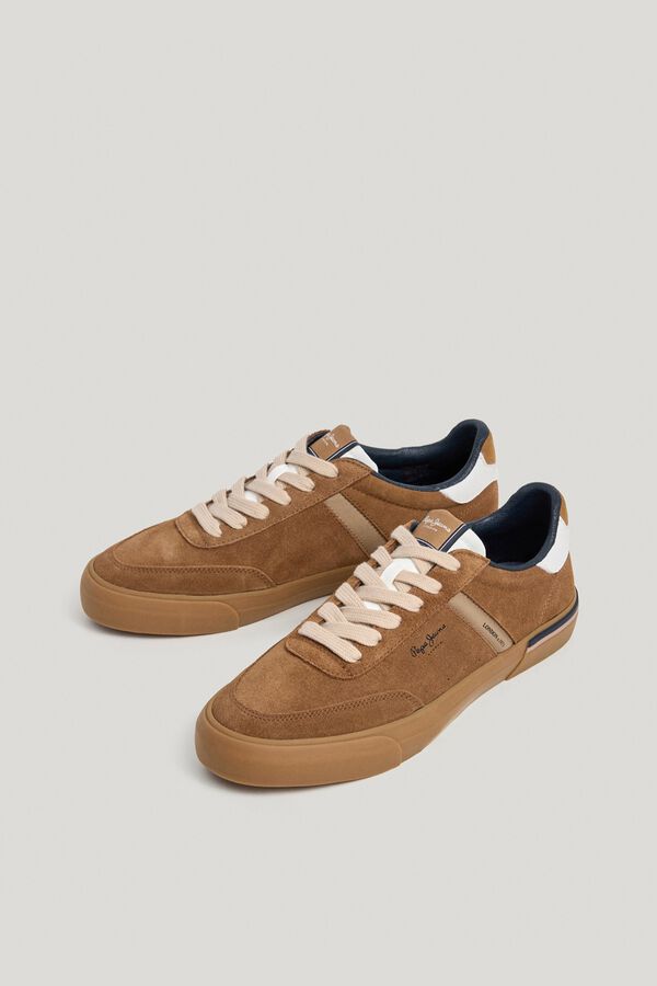 Pepe Jeans Classic split leather sneakers brown