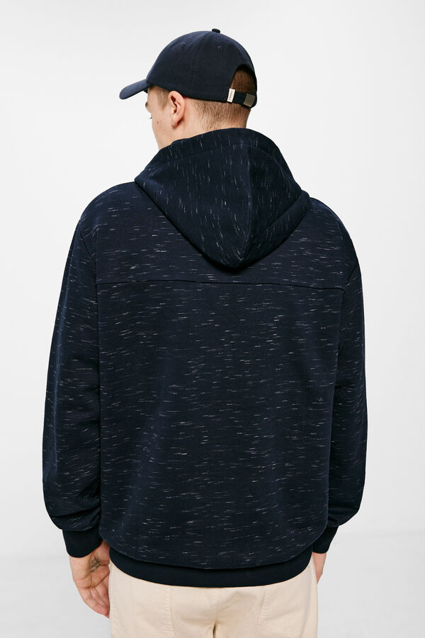 Springfield Hooded sweatshirt with injected details blue